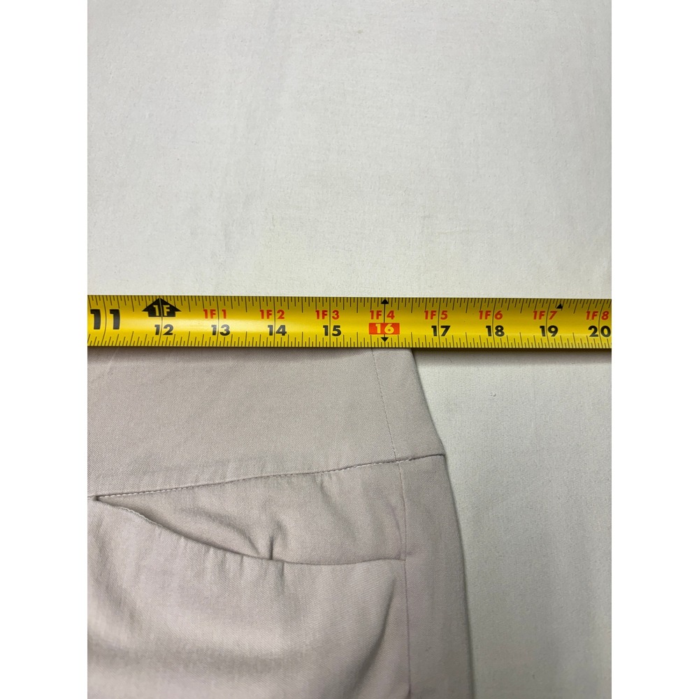 J.McLaughlin Masie Pull On Pants Tan Stone Straight Leg Hem Vent Womens 12 32X26 - Picture 4 of 9